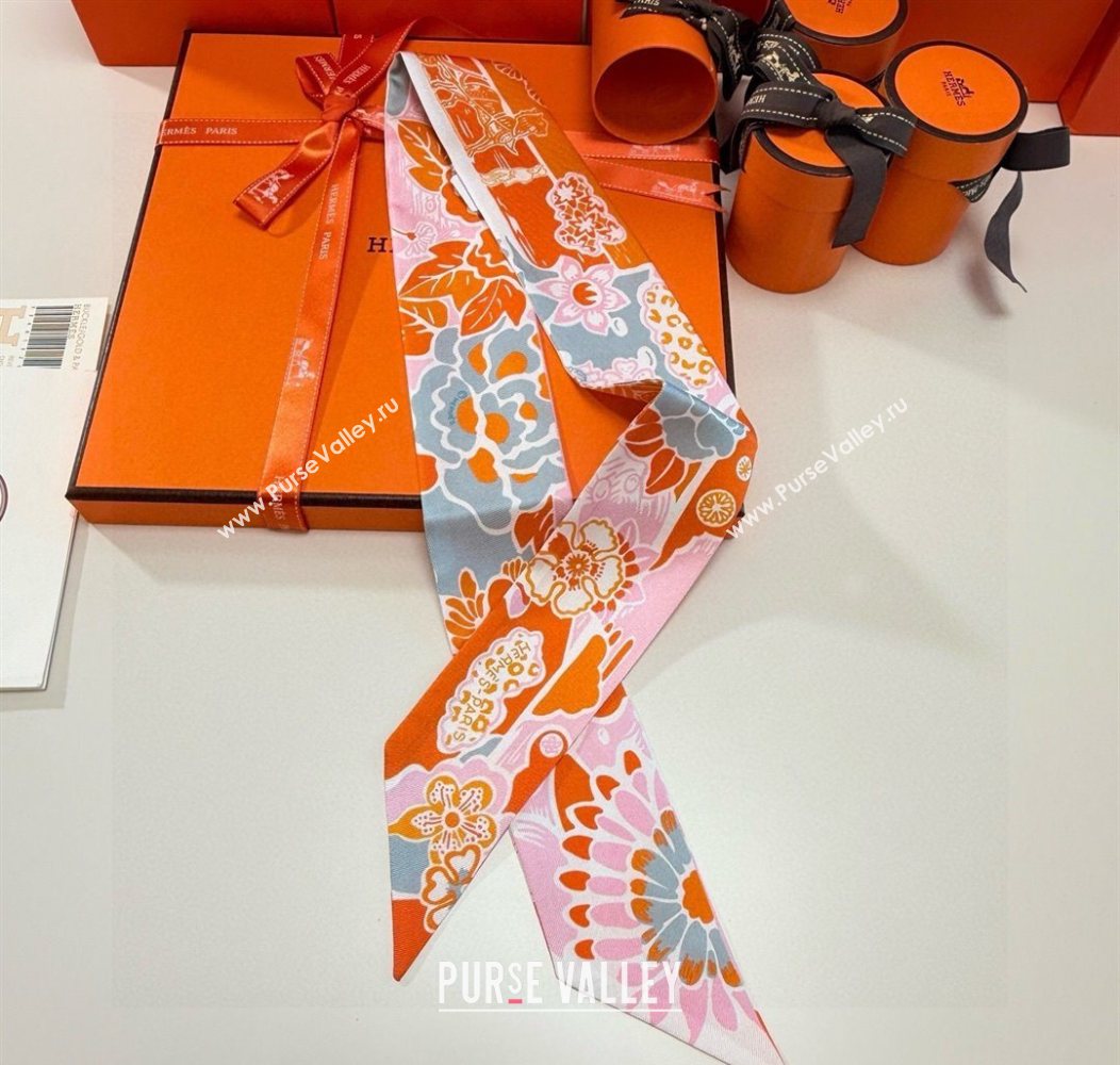Hermes Couleur Silk Twilly Bandeau Scarf 5x86cm Orange 2026 (XMN-260106061)