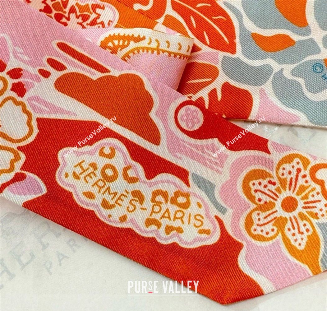 Hermes Couleur Silk Twilly Bandeau Scarf 5x86cm Orange 2026 (XMN-260106061)