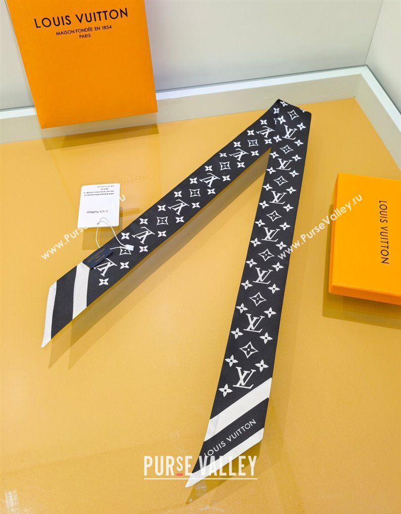 Louis Vuitton Monogram Silhouette BB Bandeau Silk Scarf 5x120cm Black 2026 M97169 (XMN-260106075)