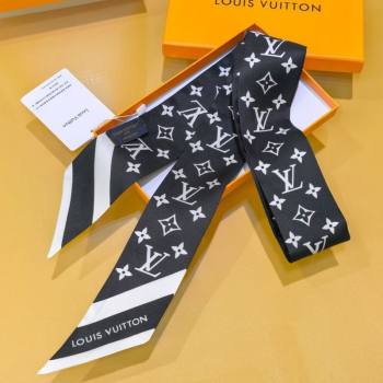 Louis Vuitton Monogram Silhouette BB Bandeau Silk Scarf 5x120cm Black 2026 M97169 (XMN-260106075)