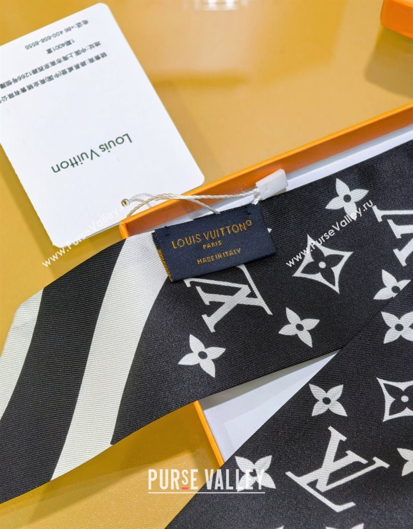 Louis Vuitton Monogram Silhouette BB Bandeau Silk Scarf 5x120cm Black 2026 M97169 (XMN-260106075)