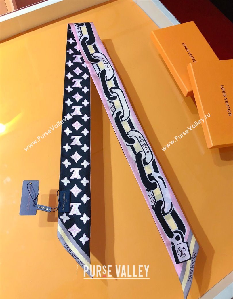 Louis Vuitton Bejewelled BB Bandeau Silk Scarf 5x120cm Black 2026 M78854 (XMN-260106078)