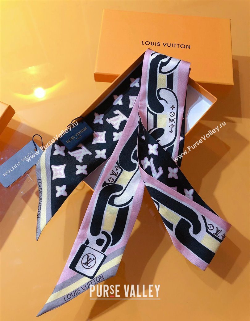 Louis Vuitton Bejewelled BB Bandeau Silk Scarf 5x120cm Black 2026 M78854 (XMN-260106078)