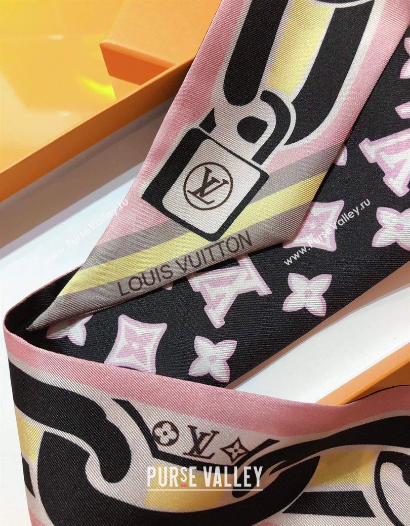 Louis Vuitton Bejewelled BB Bandeau Silk Scarf 5x120cm Black 2026 M78854 (XMN-260106078)