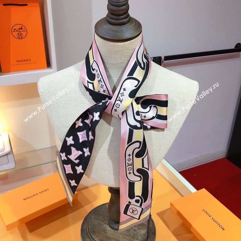 Louis Vuitton Bejewelled BB Bandeau Silk Scarf 5x120cm Black 2026 M78854 (XMN-260106078)