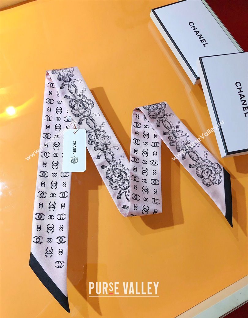 Chanel Bloom Silk Scarf 6x120cm Pink 2026 CH010607 (XMN-260106096)