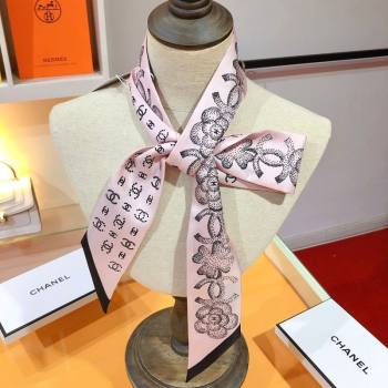 Chanel Bloom Silk Scarf 6x120cm Pink 2026 CH010607 (XMN-260106096)