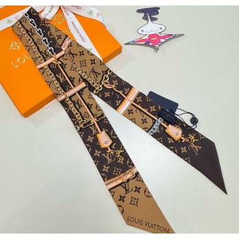 Louis Vuitton Monogram Confidential Bandeau Silk Scarf 6x120cm Brown 2026 M78655 (XMN-260106071)