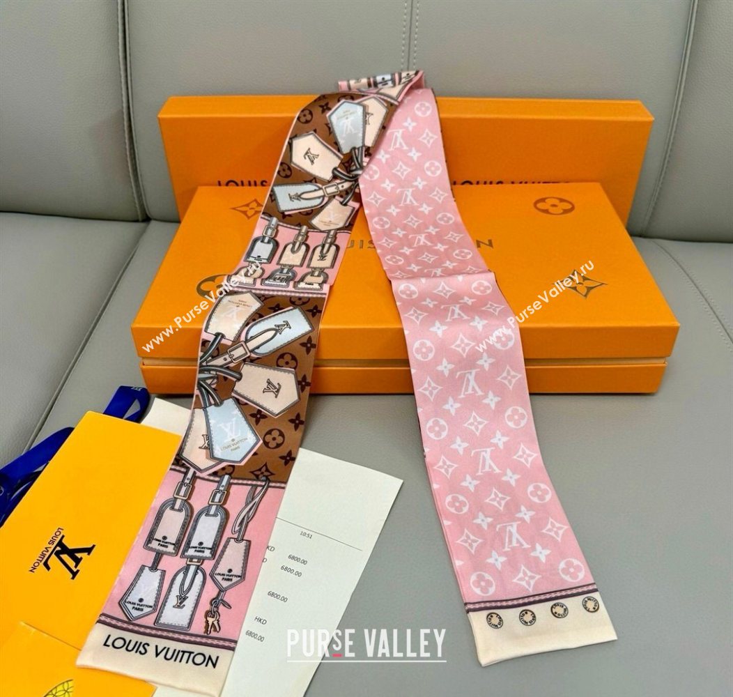 Louis Vuitton Bandeau Silk Scarf 8x120cm Pink 2026 LV010605 (XMN-260106082)