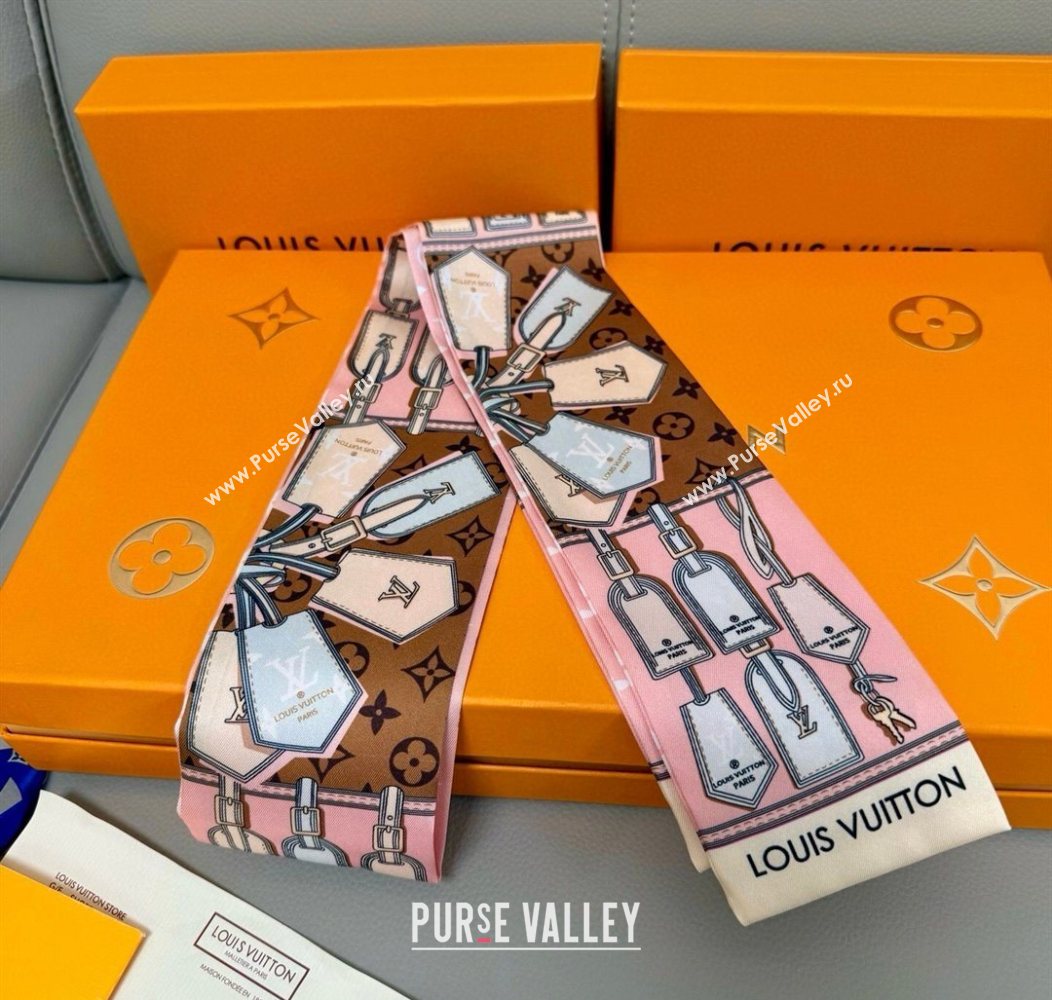 Louis Vuitton Bandeau Silk Scarf 8x120cm Pink 2026 LV010605 (XMN-260106082)