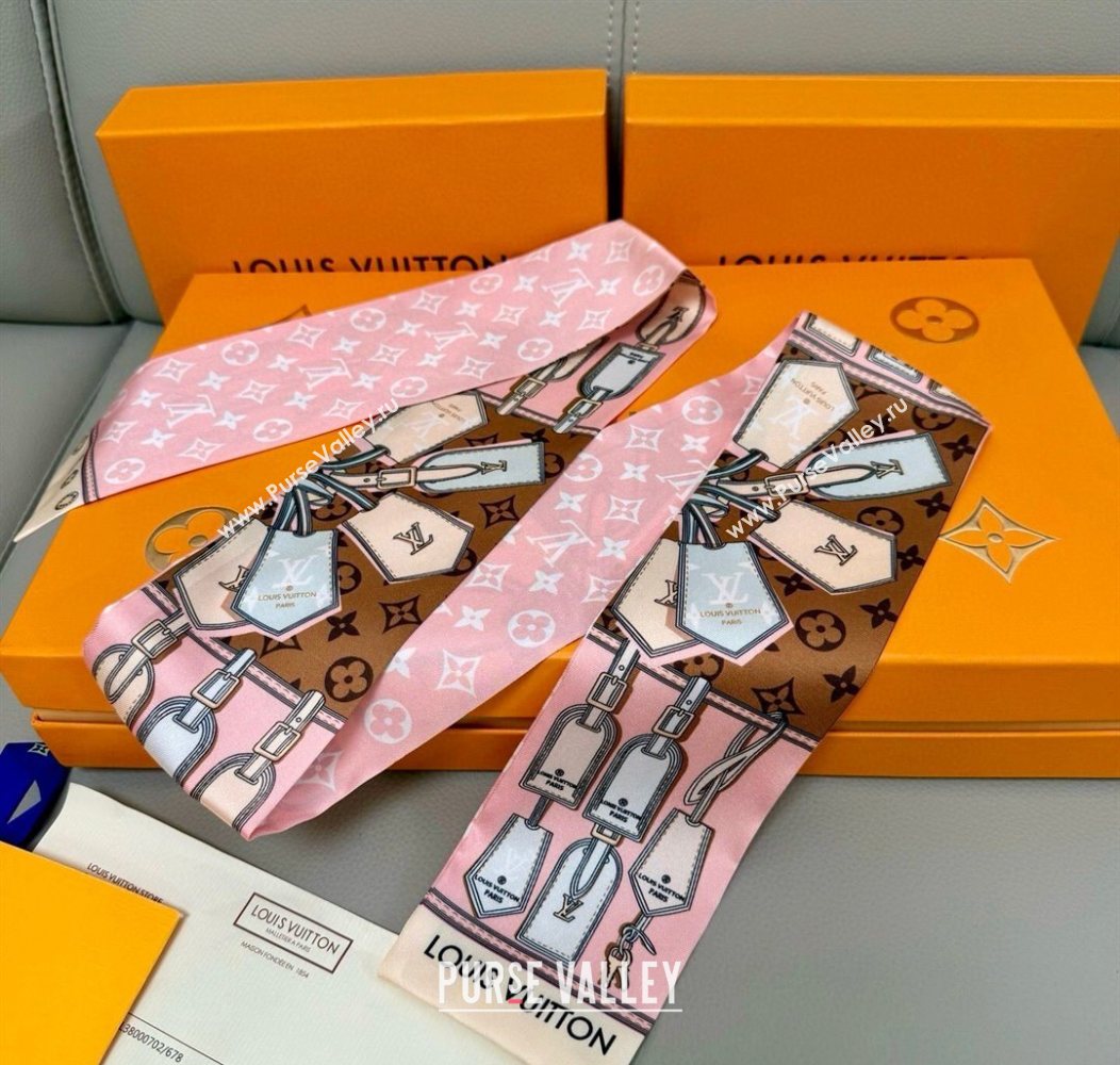 Louis Vuitton Bandeau Silk Scarf 8x120cm Pink 2026 LV010605 (XMN-260106082)