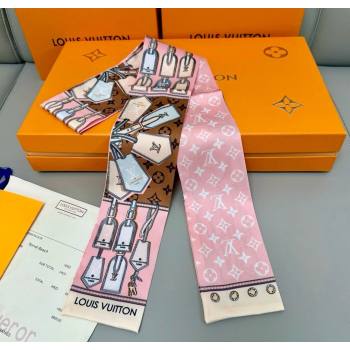Louis Vuitton Bandeau Silk Scarf 8x120cm Pink 2026 LV010605 (XMN-260106082)