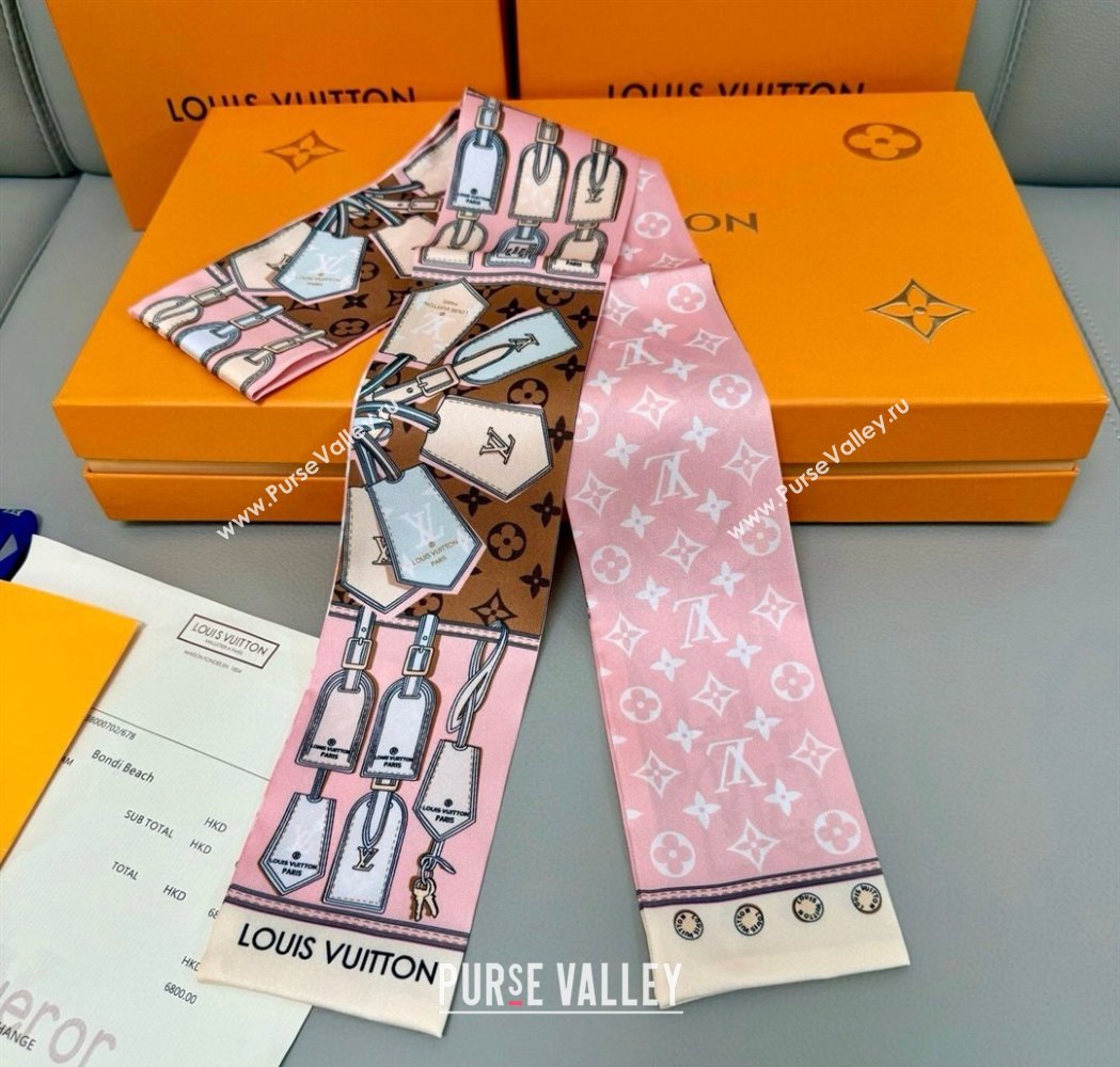 Louis Vuitton Bandeau Silk Scarf 8x120cm Pink 2026 LV010605 (XMN-260106082)