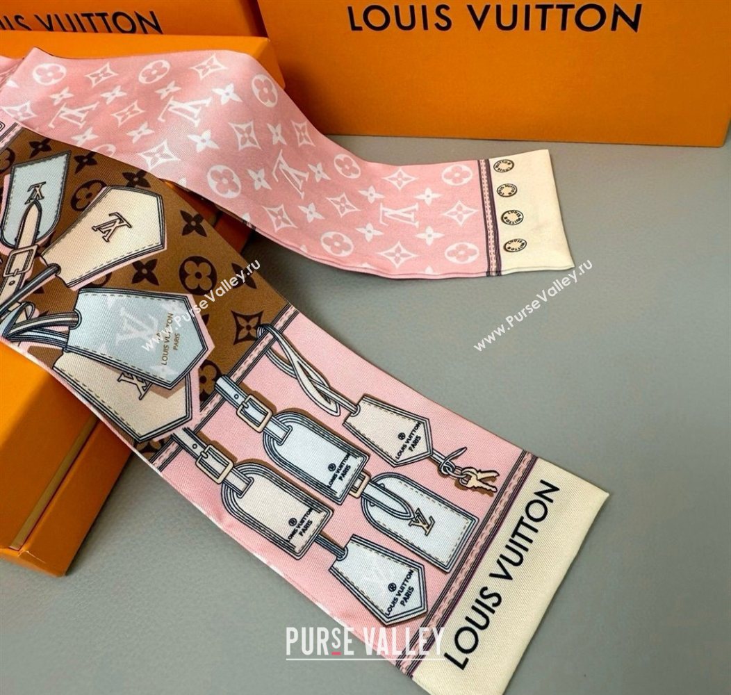 Louis Vuitton Bandeau Silk Scarf 8x120cm Pink 2026 LV010605 (XMN-260106082)