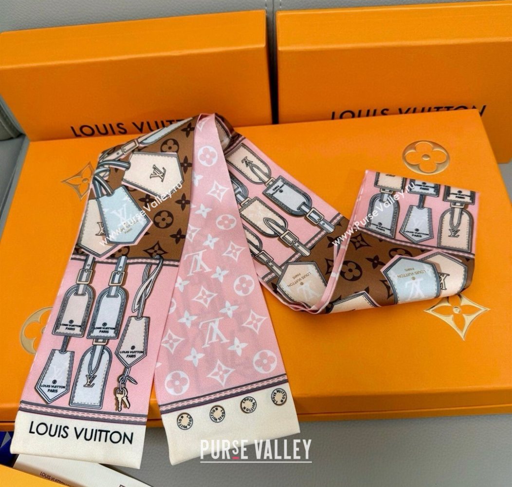 Louis Vuitton Bandeau Silk Scarf 8x120cm Pink 2026 LV010605 (XMN-260106082)
