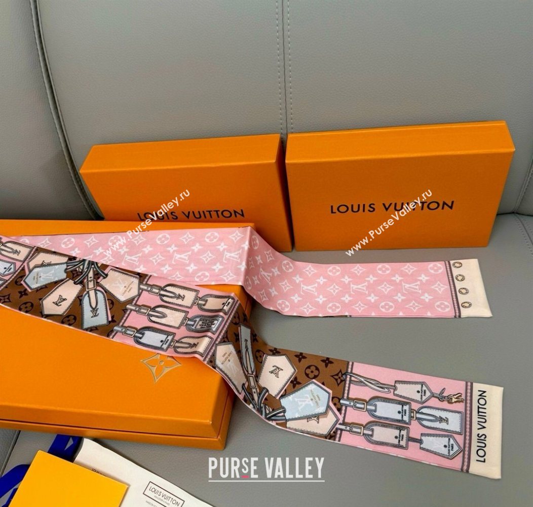 Louis Vuitton Bandeau Silk Scarf 8x120cm Pink 2026 LV010605 (XMN-260106082)