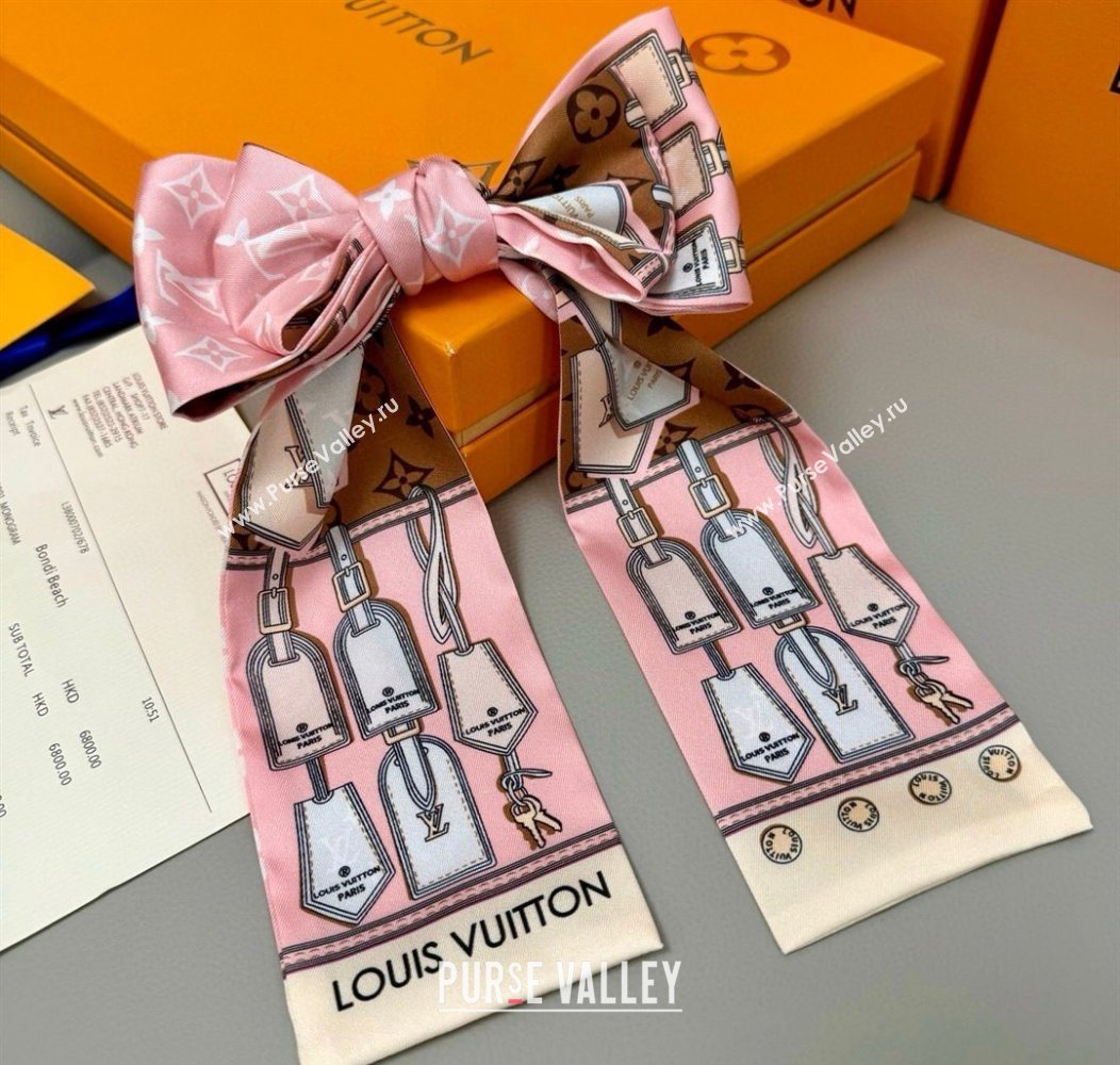 Louis Vuitton Bandeau Silk Scarf 8x120cm Pink 2026 LV010605 (XMN-260106082)