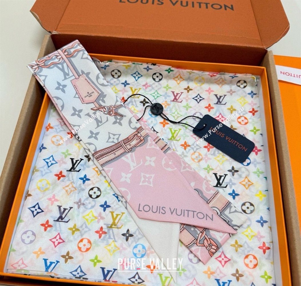 Louis Vuitton Monogram Confidential Bandeau Silk Scarf 6x120cm Pink 2026 M78655 (XMN-260106072)
