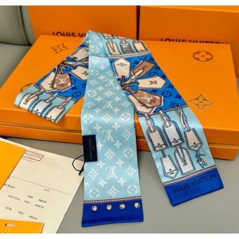 Louis Vuitton Bandeau Silk Scarf 8x120cm Blue 2026 LV010605 (XMN-260106083)
