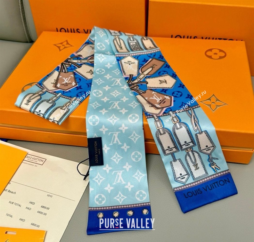 Louis Vuitton Bandeau Silk Scarf 8x120cm Blue 2026 LV010605 (XMN-260106083)