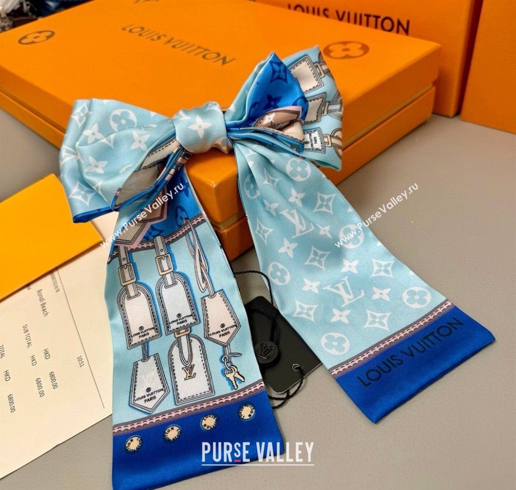Louis Vuitton Bandeau Silk Scarf 8x120cm Blue 2026 LV010605 (XMN-260106083)