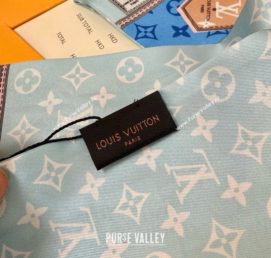 Louis Vuitton Bandeau Silk Scarf 8x120cm Blue 2026 LV010605 (XMN-260106083)