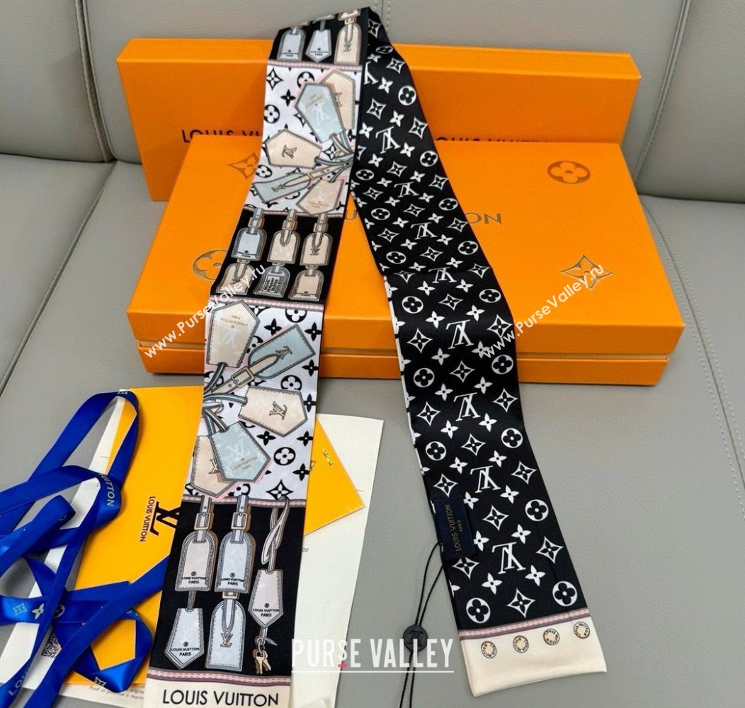 Louis Vuitton Bandeau Silk Scarf 8x120cm Black 2026 LV010605 (XMN-260106084)