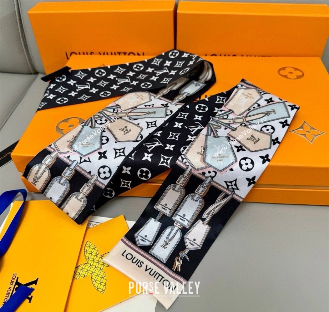 Louis Vuitton Bandeau Silk Scarf 8x120cm Black 2026 LV010605 (XMN-260106084)