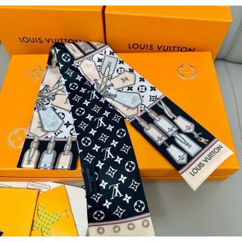 Louis Vuitton Bandeau Silk Scarf 8x120cm Black 2026 LV010605 (XMN-260106084)