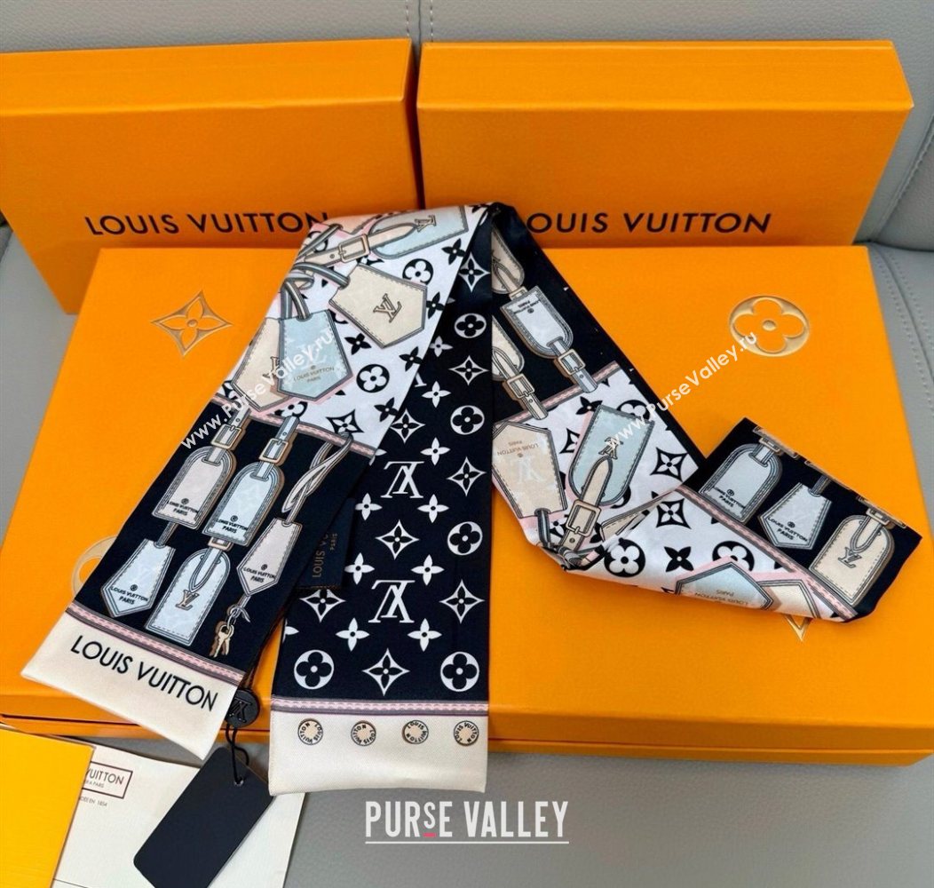 Louis Vuitton Bandeau Silk Scarf 8x120cm Black 2026 LV010605 (XMN-260106084)