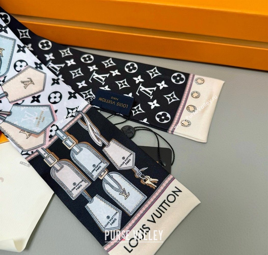 Louis Vuitton Bandeau Silk Scarf 8x120cm Black 2026 LV010605 (XMN-260106084)