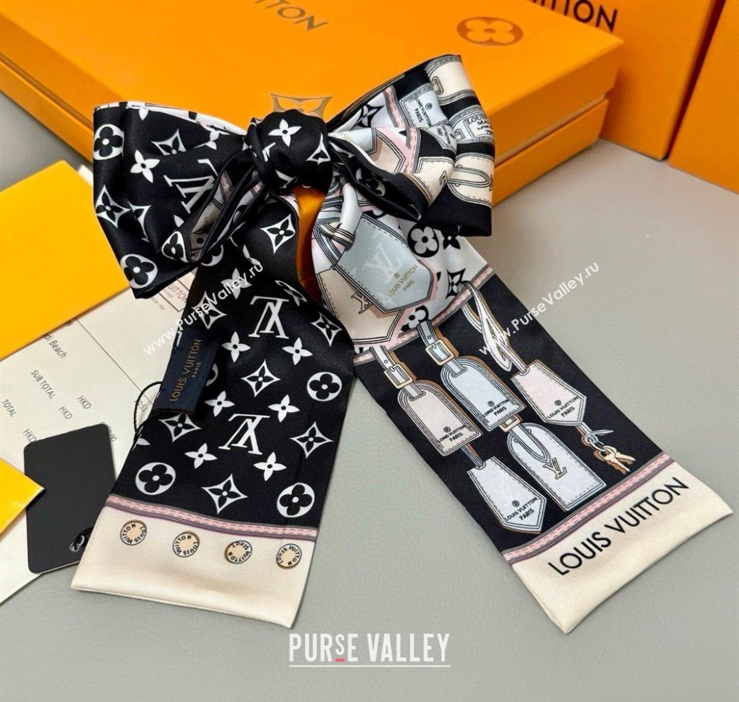 Louis Vuitton Bandeau Silk Scarf 8x120cm Black 2026 LV010605 (XMN-260106084)