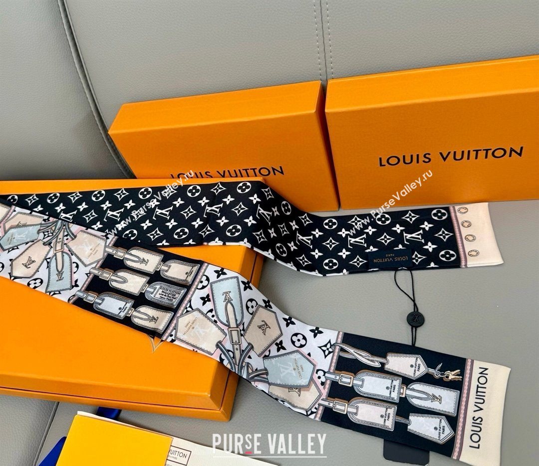 Louis Vuitton Bandeau Silk Scarf 8x120cm Black 2026 LV010605 (XMN-260106084)