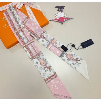 Louis Vuitton Monogram Confidential Bandeau Silk Scarf 6x120cm Pink 2026 M78655 (XMN-260106072)