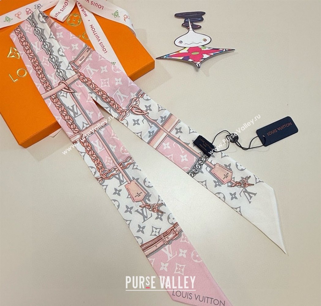 Louis Vuitton Monogram Confidential Bandeau Silk Scarf 6x120cm Pink 2026 M78655 (XMN-260106072)