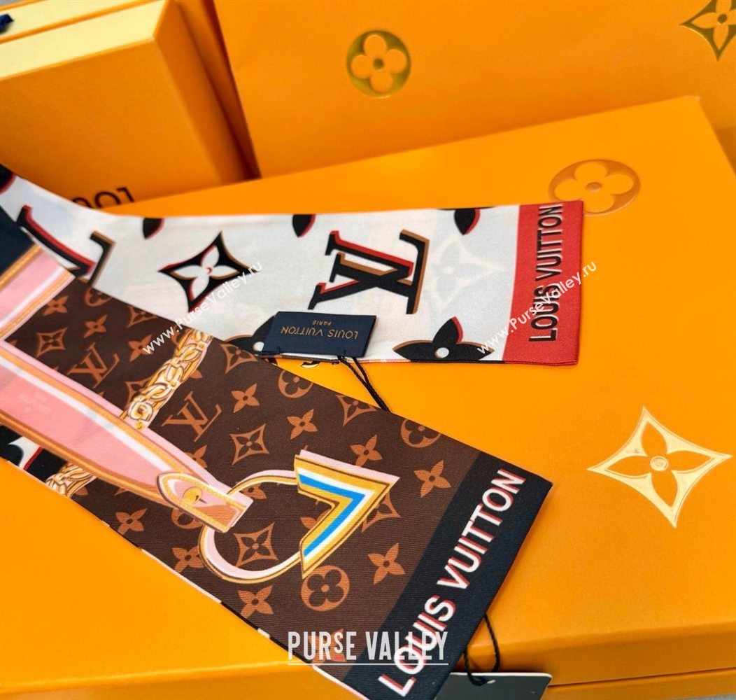 Louis Vuitton Giant 3D Monogram Bandeau Silk Scarf White 2026 (XMN-260106086)