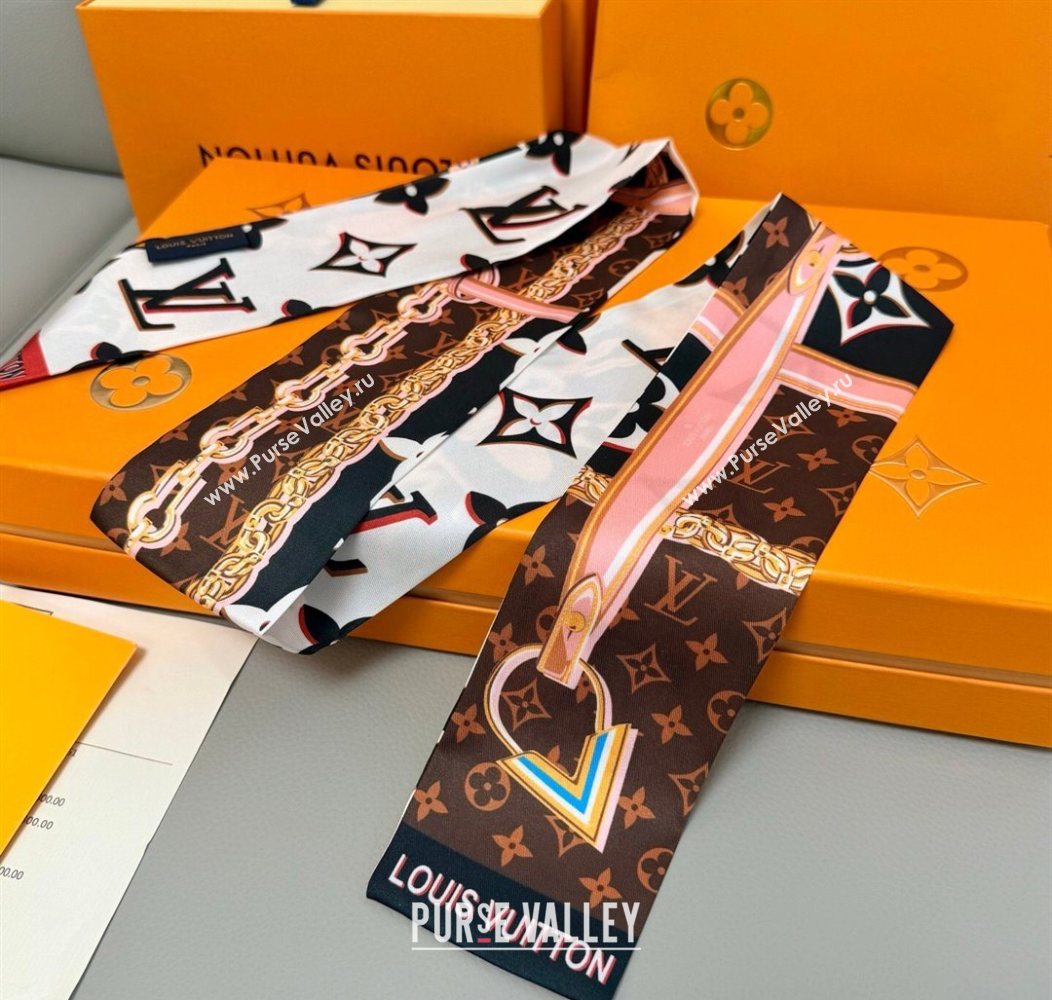 Louis Vuitton Giant 3D Monogram Bandeau Silk Scarf White 2026 (XMN-260106086)