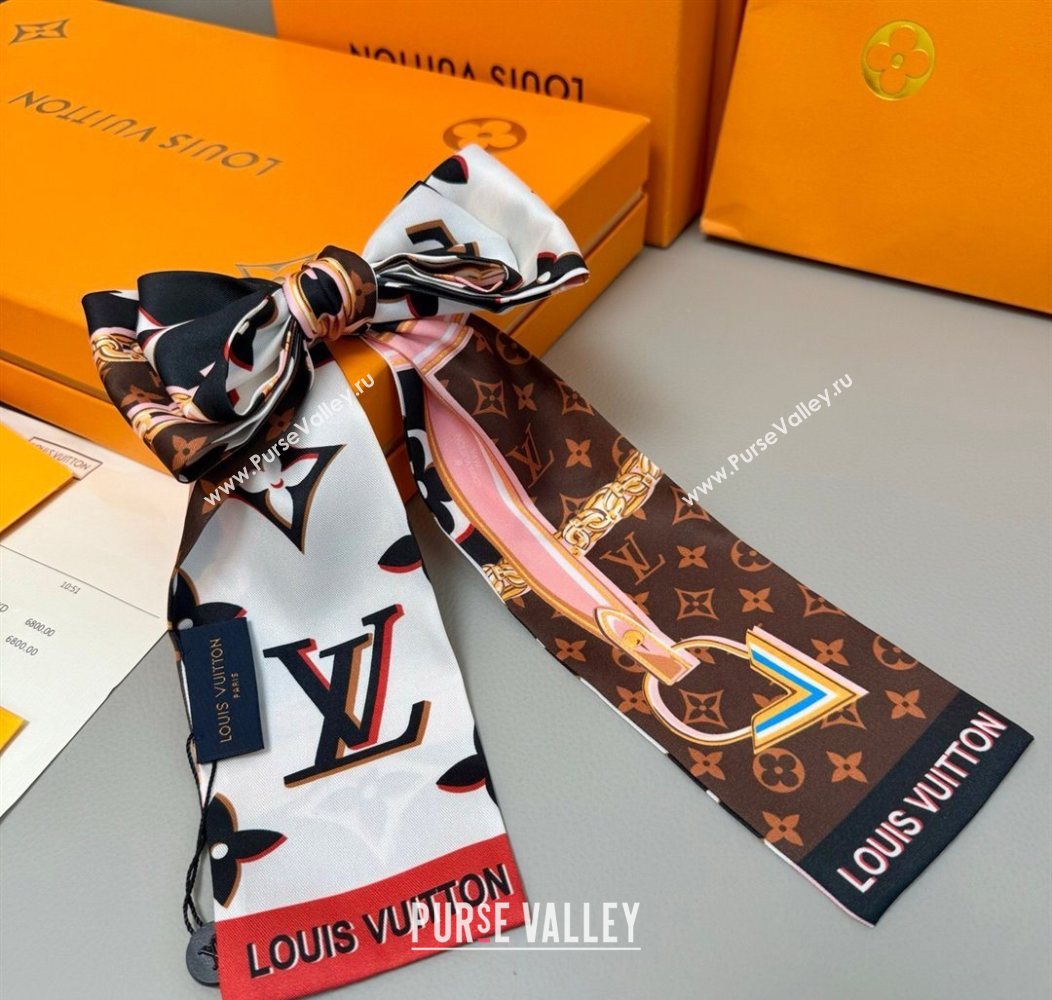 Louis Vuitton Giant 3D Monogram Bandeau Silk Scarf White 2026 (XMN-260106086)