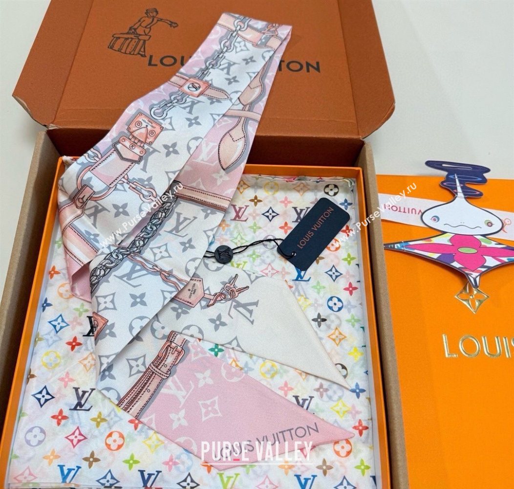Louis Vuitton Monogram Confidential Bandeau Silk Scarf 6x120cm Pink 2026 M78655 (XMN-260106072)
