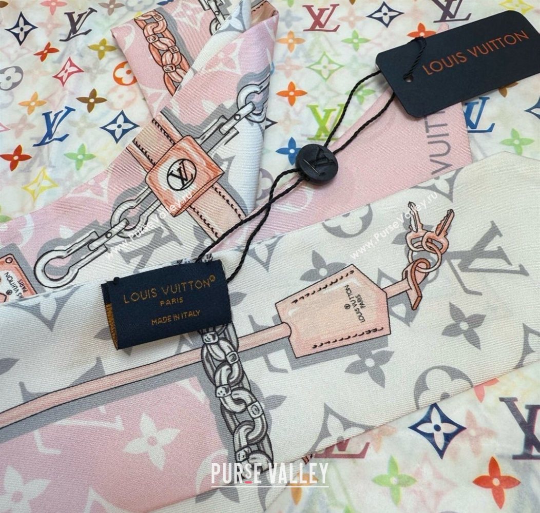 Louis Vuitton Monogram Confidential Bandeau Silk Scarf 6x120cm Pink 2026 M78655 (XMN-260106072)