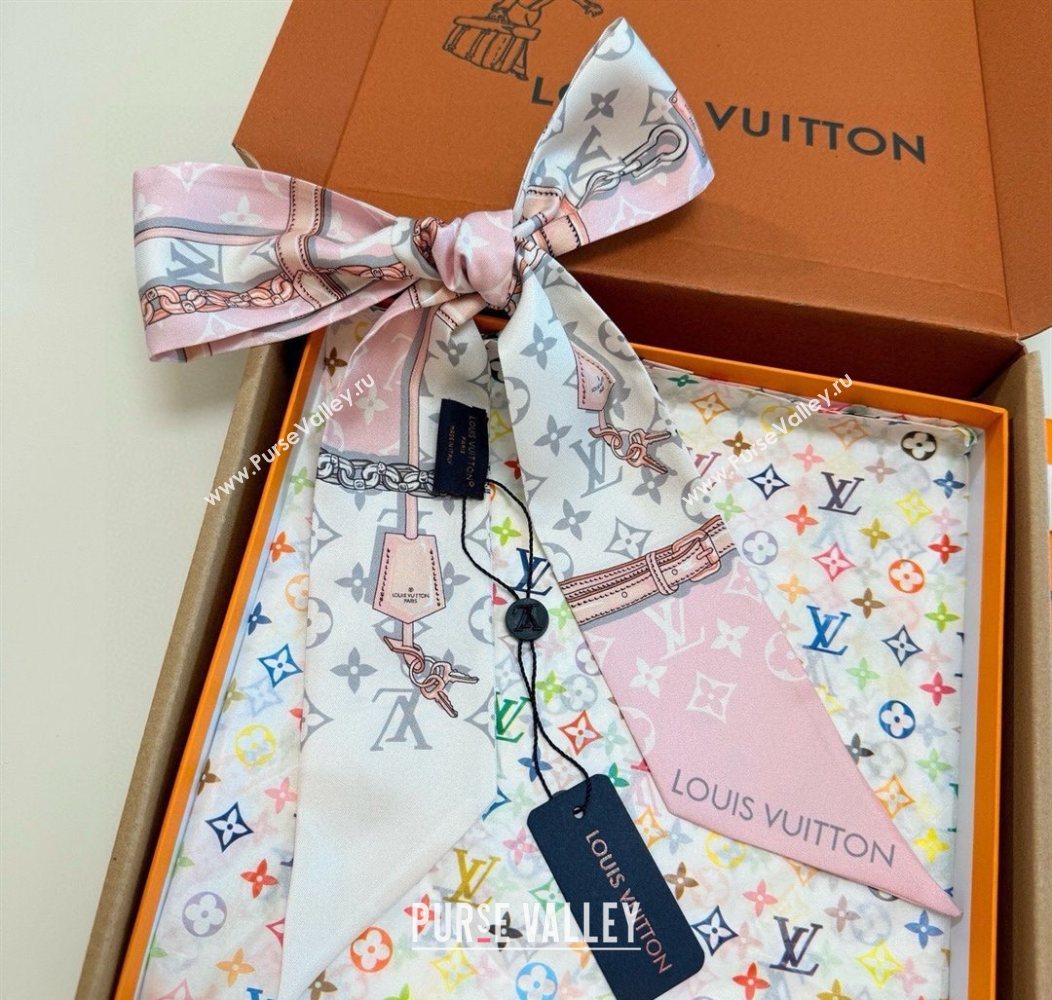 Louis Vuitton Monogram Confidential Bandeau Silk Scarf 6x120cm Pink 2026 M78655 (XMN-260106072)