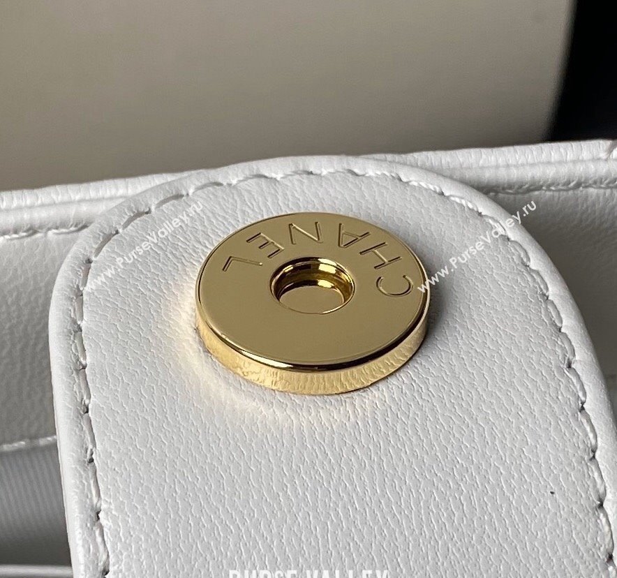 Chanel Shiny Crumpled Calfskin Clutch with Heart Chain AP3787 White 2024 (yezi-240717073)