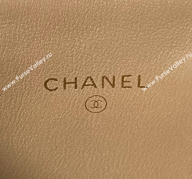 Chanel Shiny Lambskin Clutch with CC Charm Chain White 2024 AP3941 (yezi-240717089)