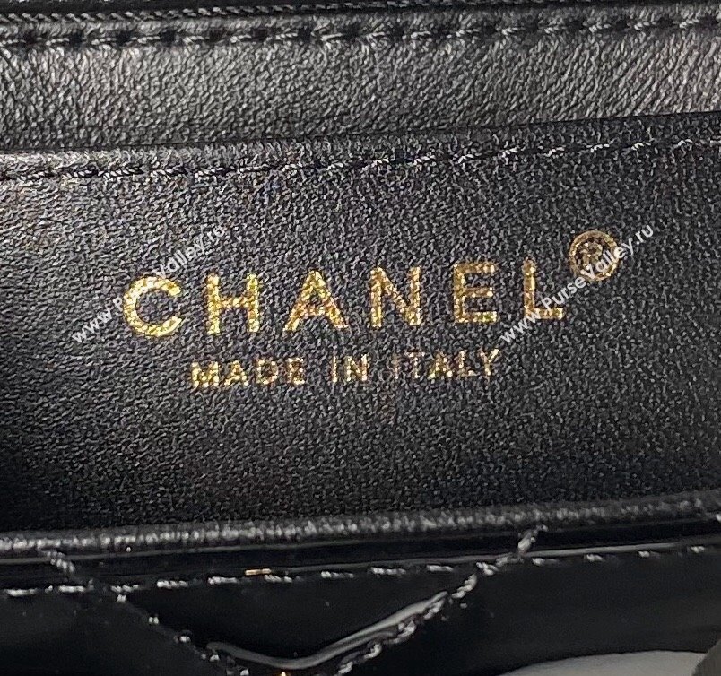 Chanel Patent Calfskin Small Flap Bag with Top Handle AS4957 Black 2024 (yezi-240717105)