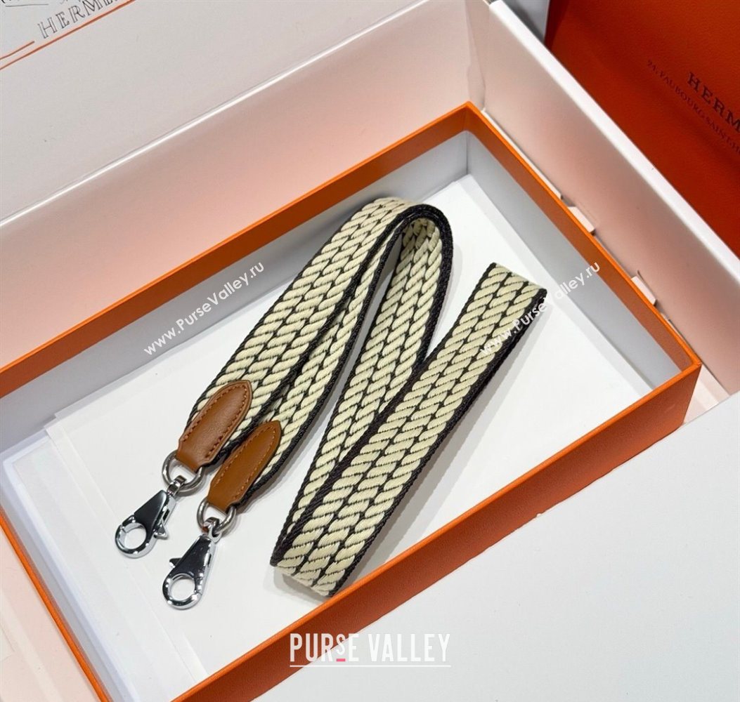 Hermes Canvas Bag Strap 2.5x105cm Yellow/Silver 2025 1008 (FL-251008005)