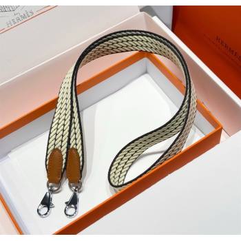 Hermes Canvas Bag Strap 2.5x105cm Yellow/Silver 2025 1008 (FL-251008005)