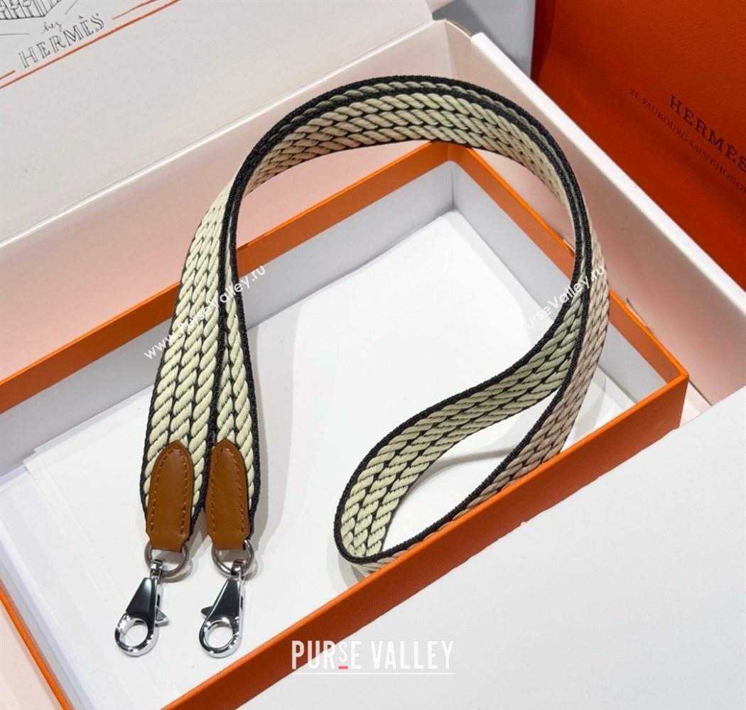 Hermes Canvas Bag Strap 2.5x105cm Yellow/Silver 2025 1008 (FL-251008005)