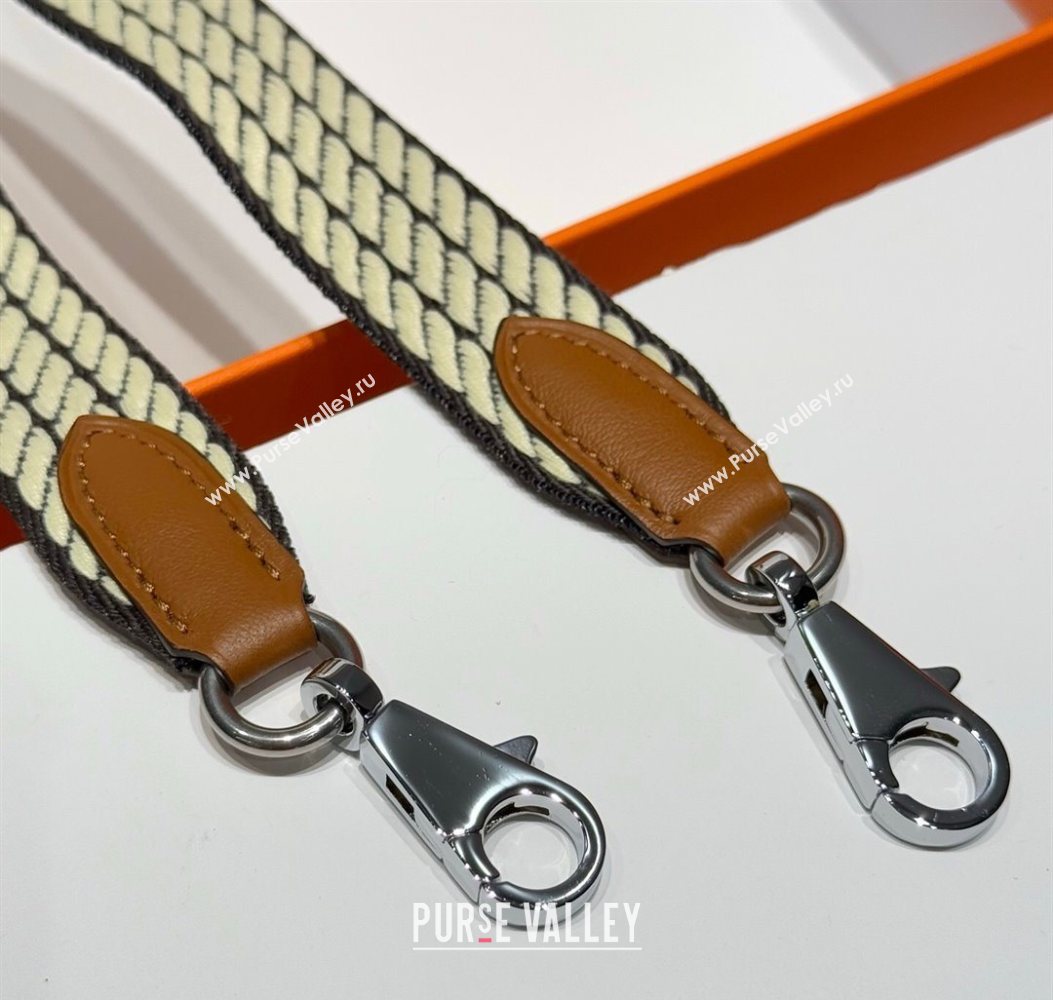Hermes Canvas Bag Strap 2.5x105cm Yellow/Silver 2025 1008 (FL-251008005)