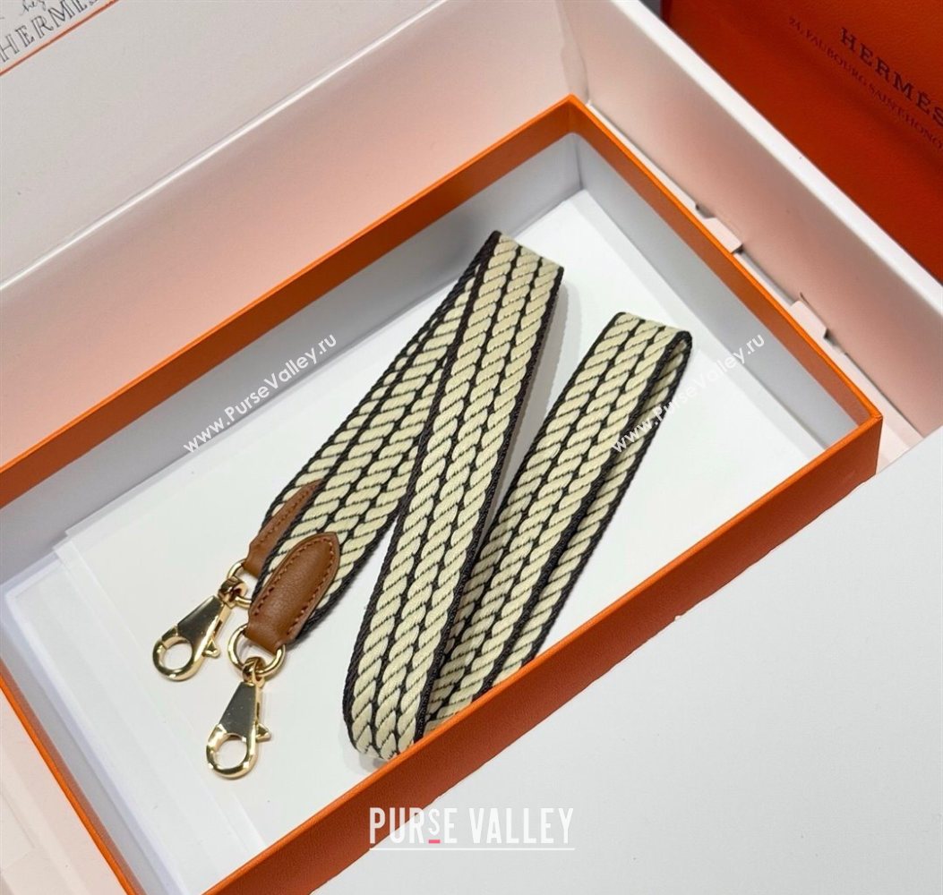 Hermes Canvas Bag Strap 2.5x105cm Yellow/Gold 2025 1008 (FL-251008006)