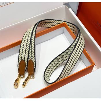 Hermes Canvas Bag Strap 2.5x105cm Yellow/Gold 2025 1008 (FL-251008006)